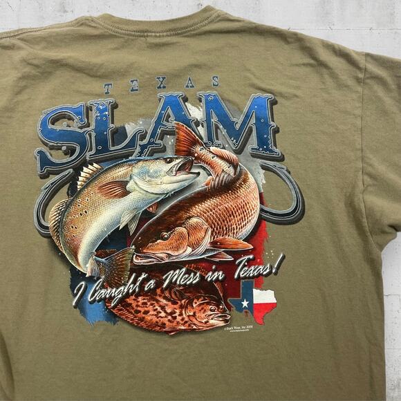 TEXAS SLAM Buck Wear Inc I caught a Mess in Texas Fishing T Shirt XXL - Picture 2 of 6
